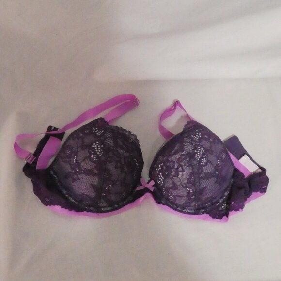 VICTORIA'S SECRET - Dream Angels Push-Up | 32C | Elegant Purple Lace Bra - Picture 1 of 13
